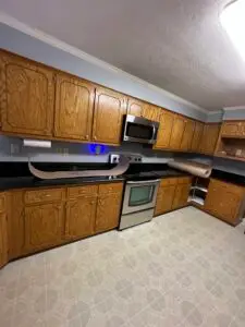 Kitchen cabinet update and flooring installation
