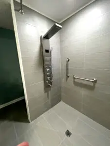 Handicap shower built in compliance with ADA
