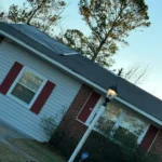Damaged roof repair from storm