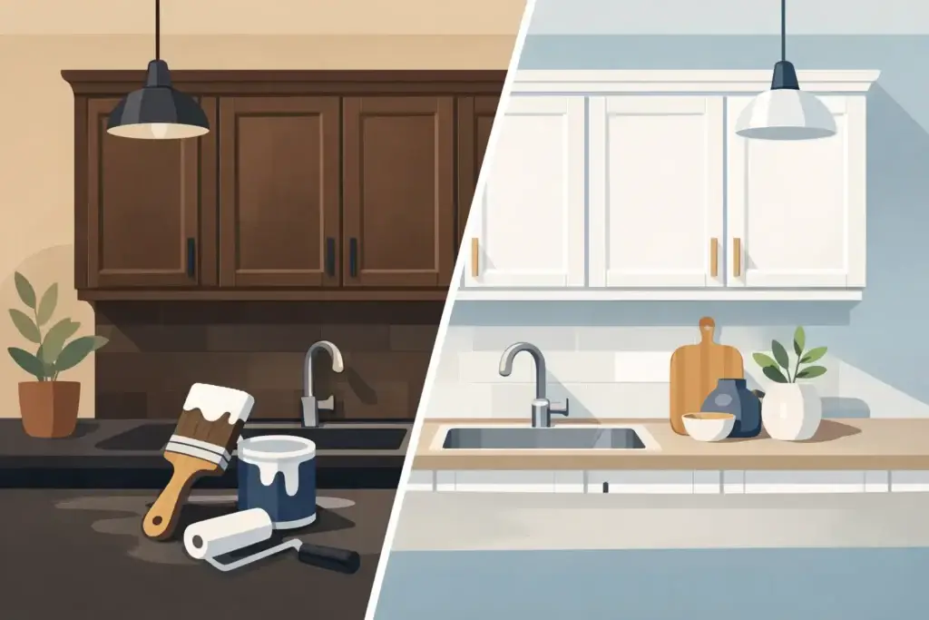 Before and After Cabinet Painting Results