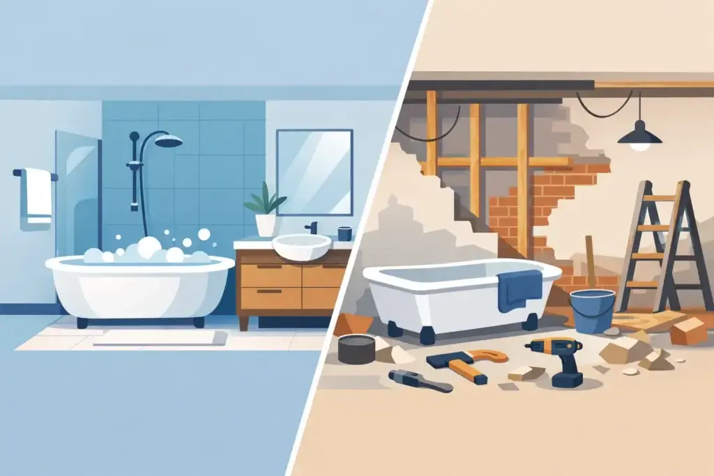 Bath Remodel Versus Full Renovation