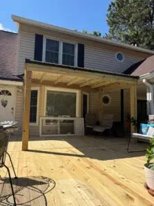 Deck renovation with an added pergola design and build in aiken sc